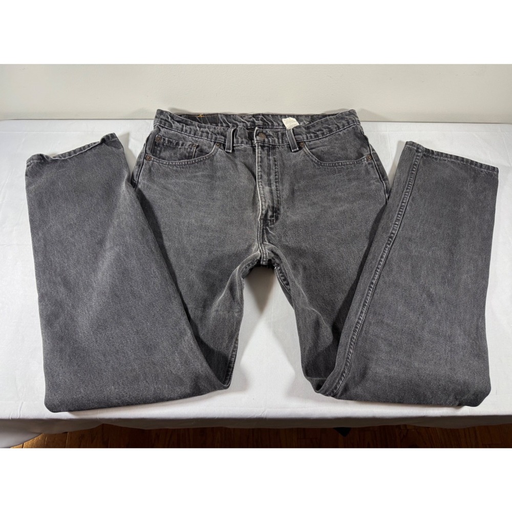 Vintage 90s Made in USA Levi's 501 Black Wash Jeans | Size 38x34 | Grunge Faded